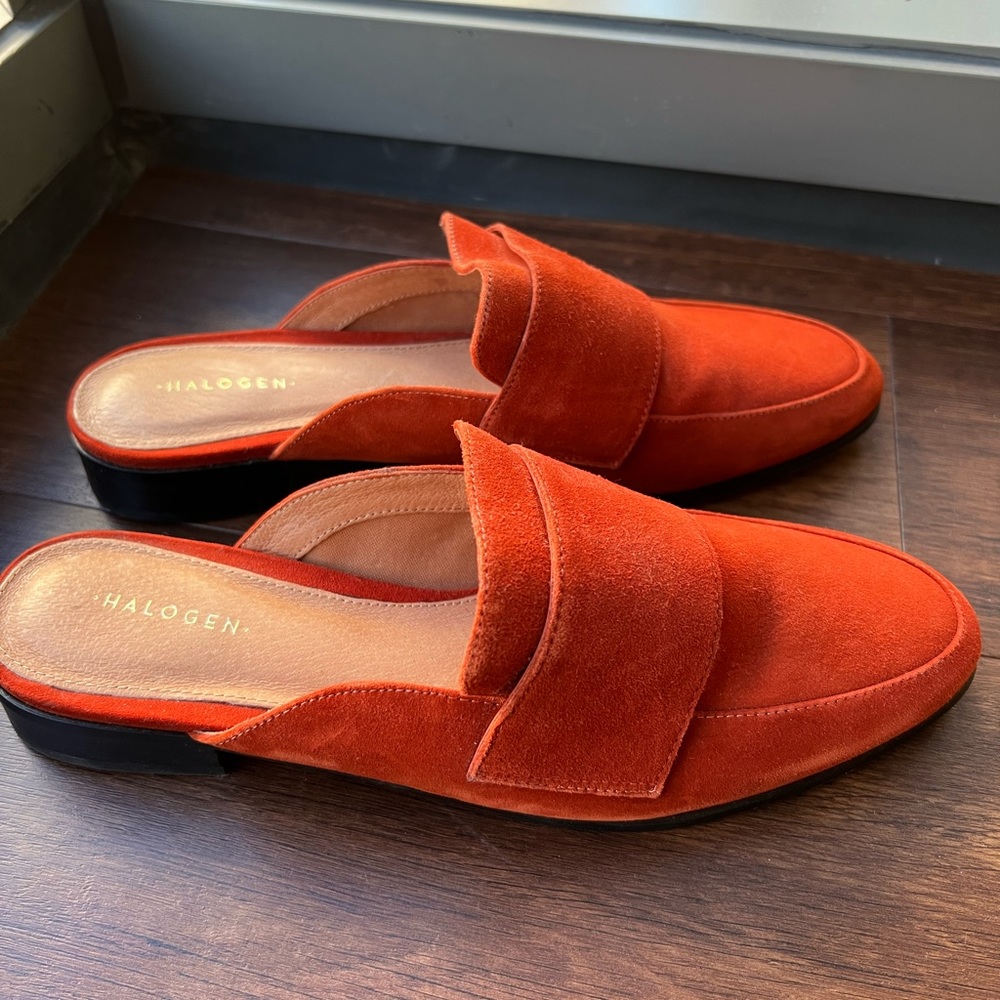 Halogen size 7 women’s slide on mules - rust color